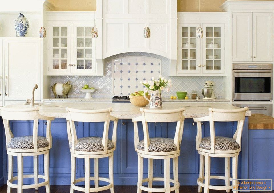 Блакитна кухонні меблі
