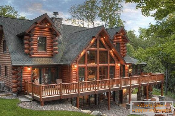 Шикарні дерев'яні будинки з бруса на фото