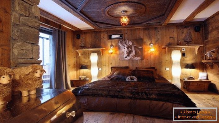 Розкішна спальня в стилі шале дозволяє розслабитися в