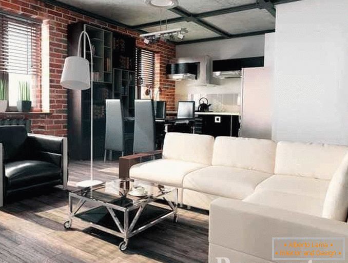 Дизайн квартири в сучасному стилі з розкладним диваном