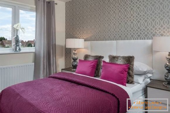 Сучасний дизайн спальні - фото з красивими шпалерами