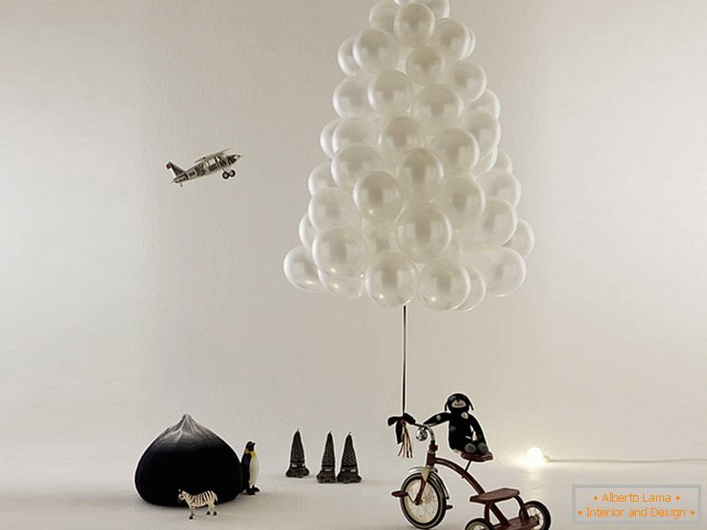 Новорічний інтер'єр з повітряних кульок