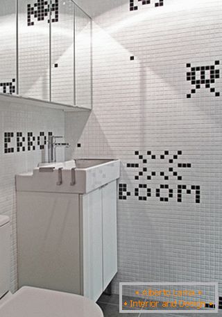 Оригінальна мозаїка в дизайні ванної кімнати