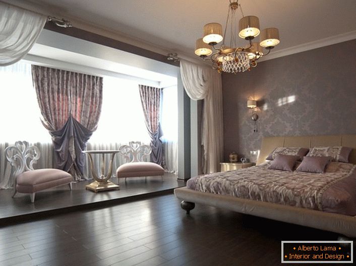 Спальна кімната в стилі арт-деко в заміському будинку в Лондоні.
