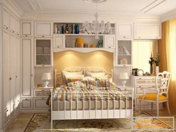 Шафа в спальню в стилі прованс - вбудовані меблі фото