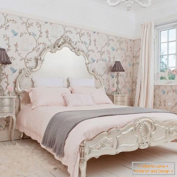 Як вибрати штори і шпалери в стилі прованс для спальні - фото