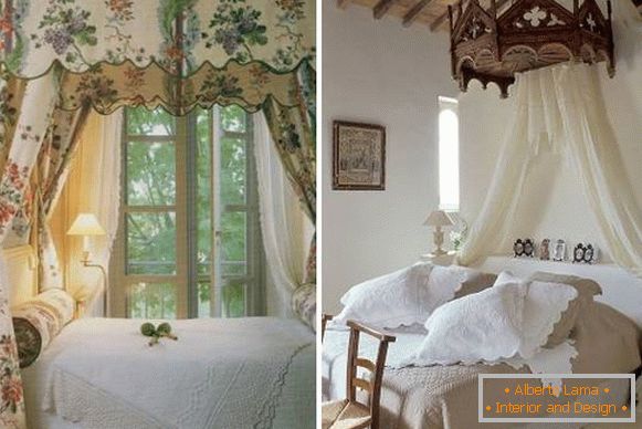 Ліжко в стилі прованс з балдахіном - фото ідей