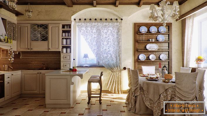 Вишукана кухня в стилі кантрі зачаровує своєю простотою. 