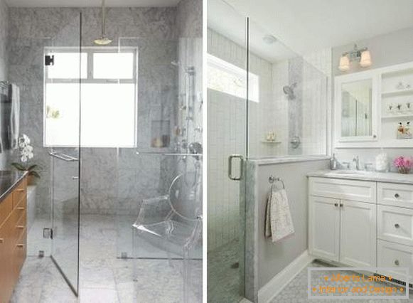 Скляні двері для ванної кімнати - як зробити душ без кабіни