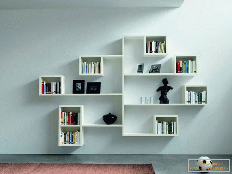 меблі-інтер'єр-чарівна біла стіна-кронштейн-кубик-книжкові полички-на-холодні стіни-полиці-прохолодно-настінні полки-оздоблення