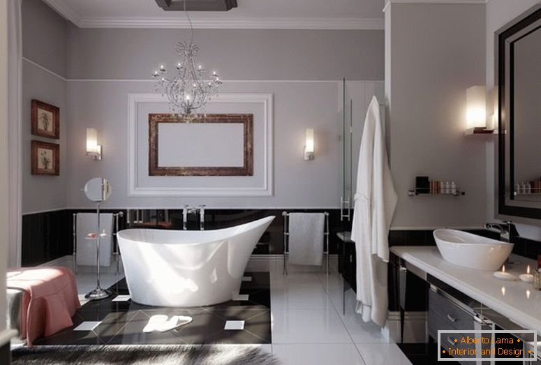 ванна кімната з красивою меблями та сучасним освітленням