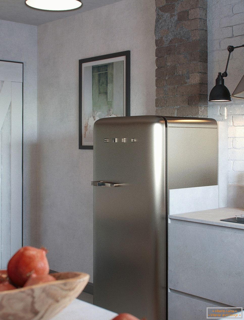 Холодильник SMEG на кухне