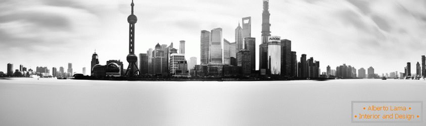 Чорно-біле панорамне фото Сінгапуру