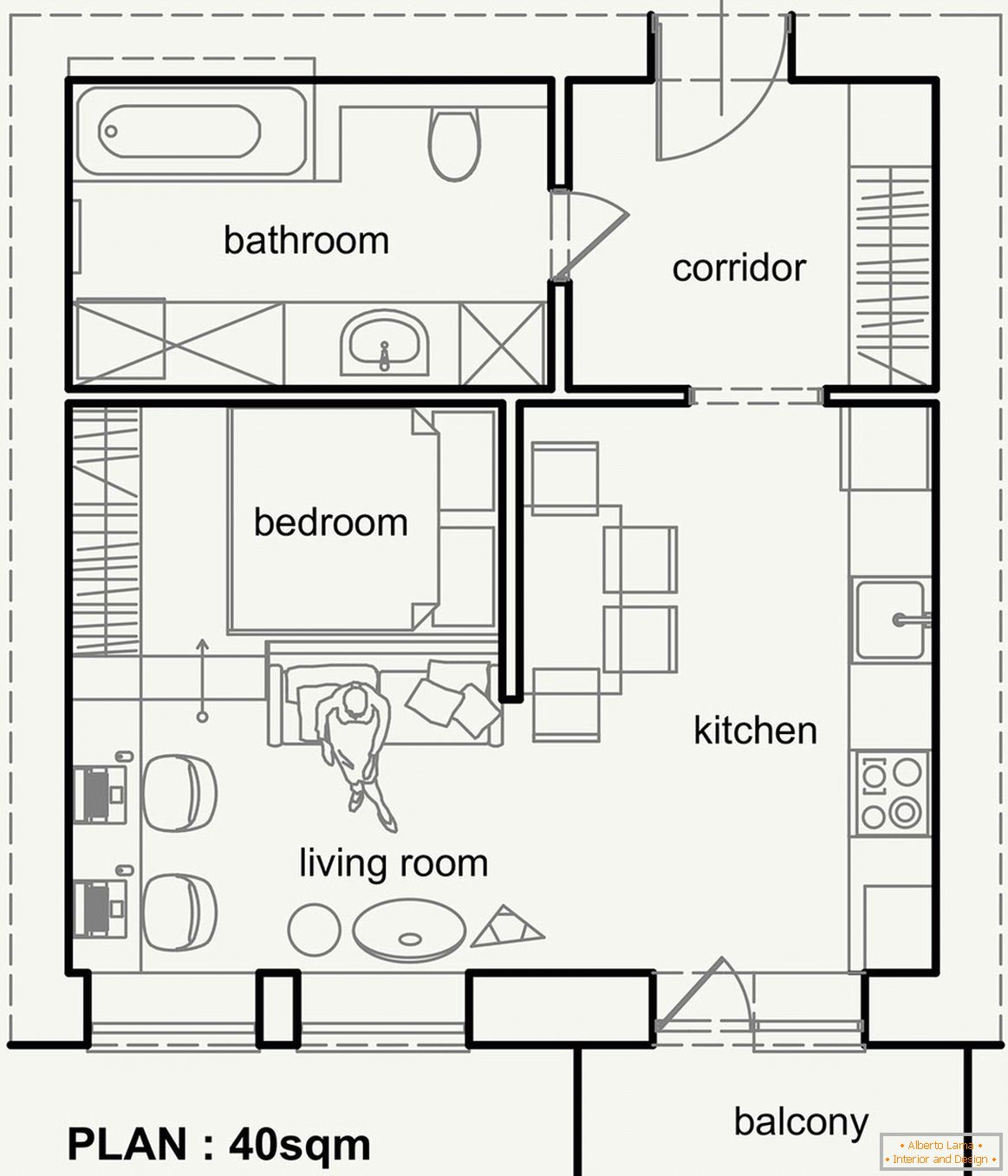 Планування невеликої сучасної квартири