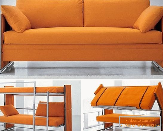 Меблі-трансформер з дивана в дворівневу ліжко
