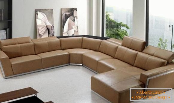 Кутова м'яка меблі для вітальні - фото кутового дивана