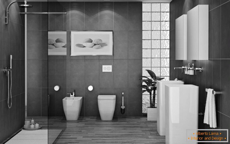 чорно-біла плитка-ванна кімната
