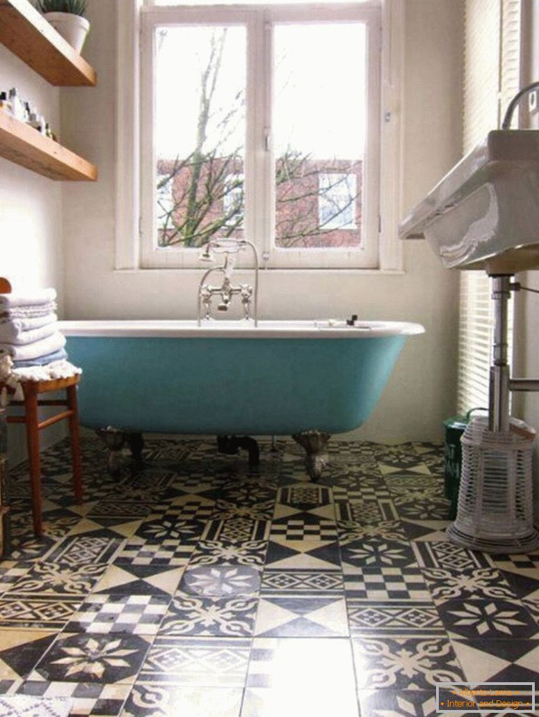 Картина-унікальна ванна-підлога-плитка-ідеї-для-маленької ванної-оздоблення
