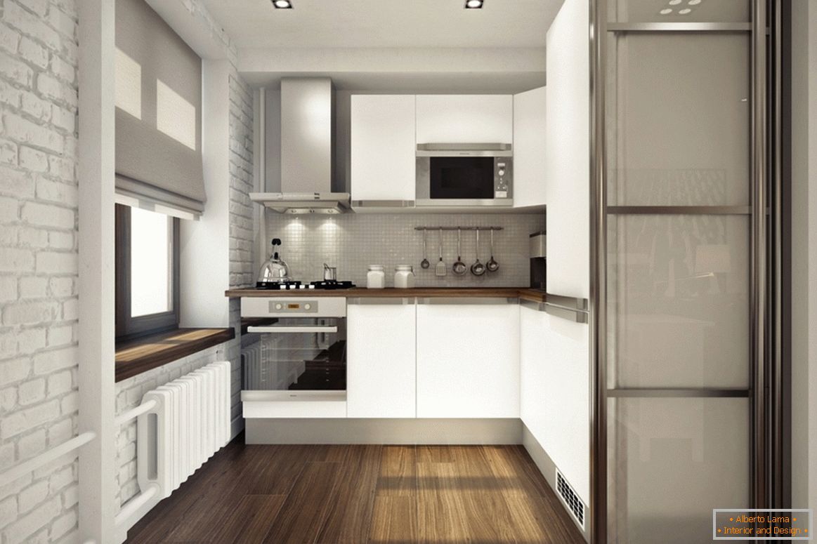 Дизайн маленької кухні в квартирі-студії