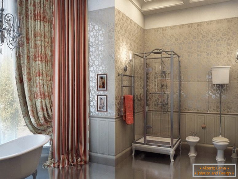 Текстиль у ванній в класичному стилі