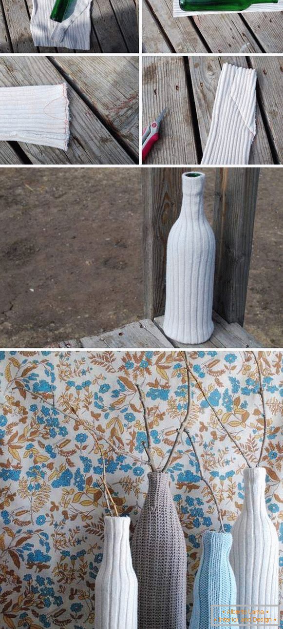 Як зробити красиву вазу своїми руками з пляшки