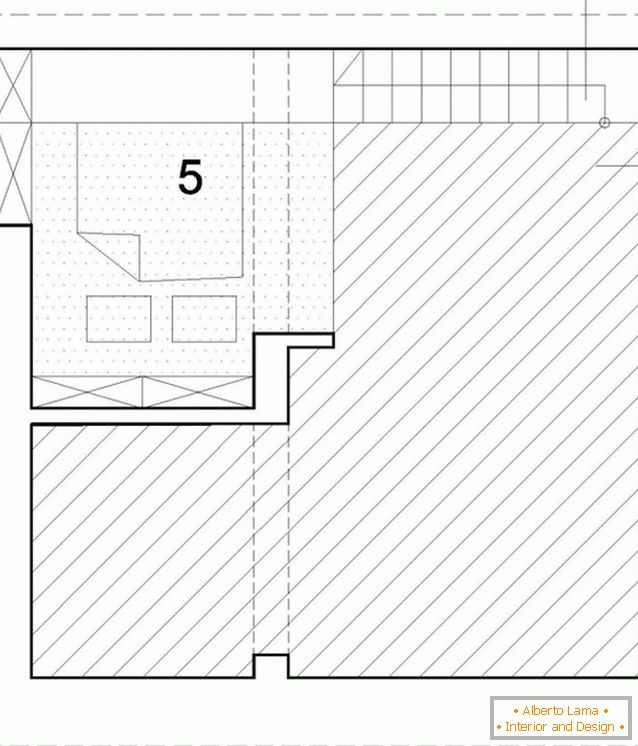 Планування другого рівня двоповерхової квартири-студії в Польщі