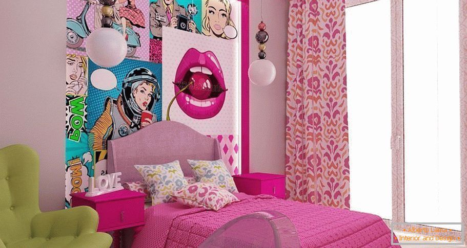 Спальня в стиле поп-арт