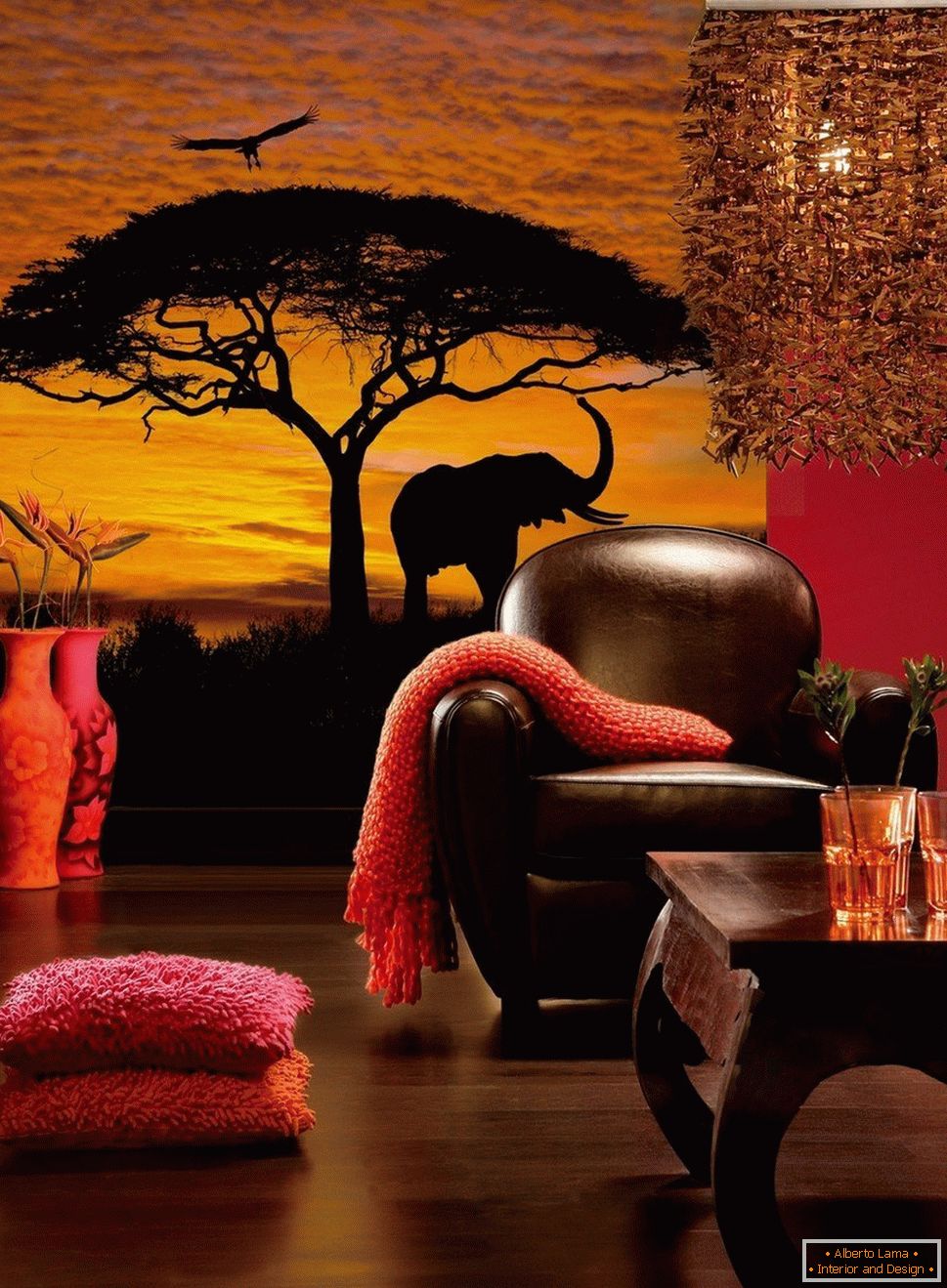 Африканський пейзаж на стіні