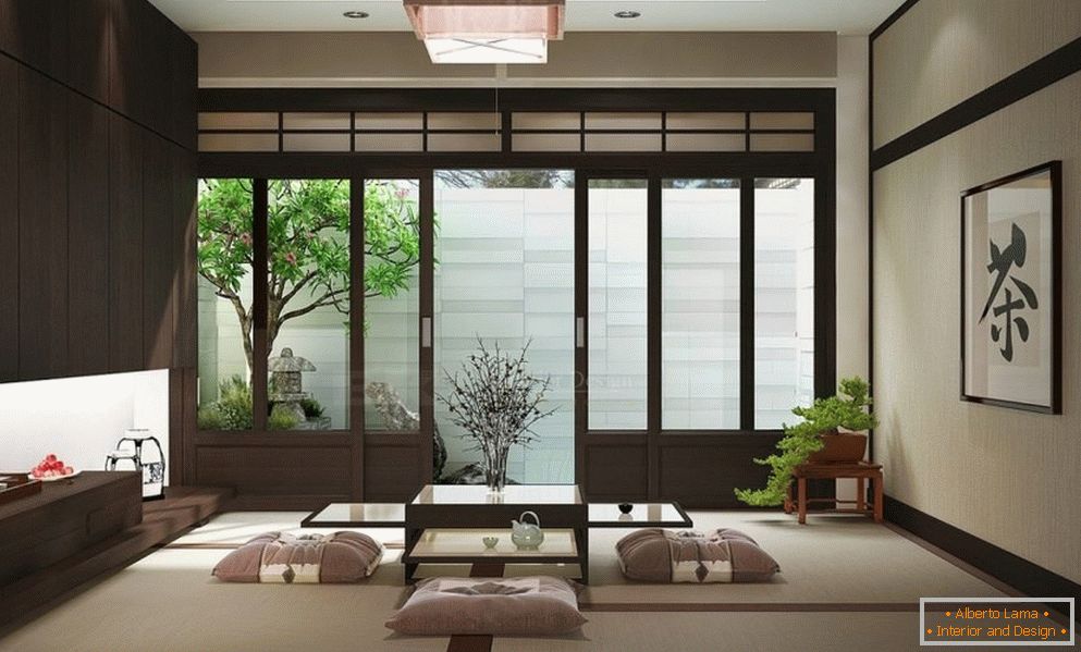 Підлога в интерьере в японском стиле