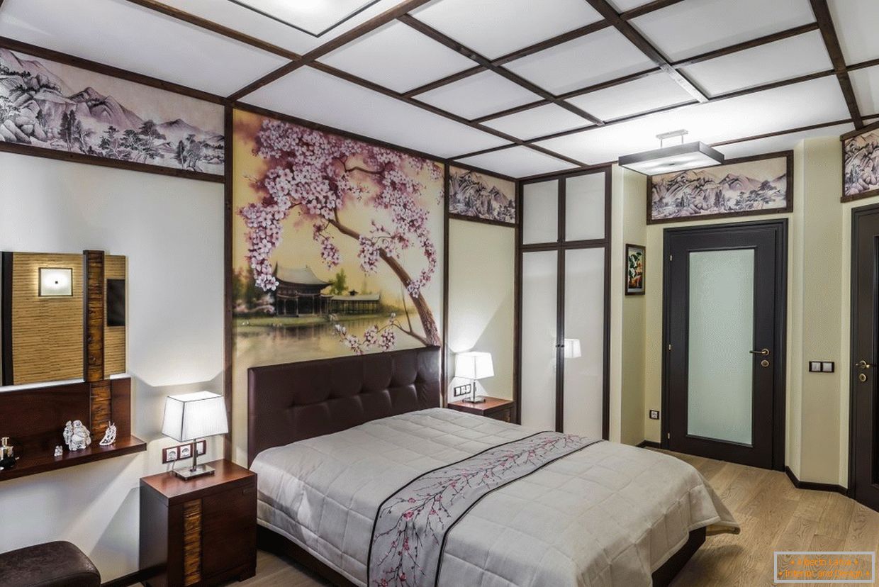 інтер'єр спальні в японском стиле